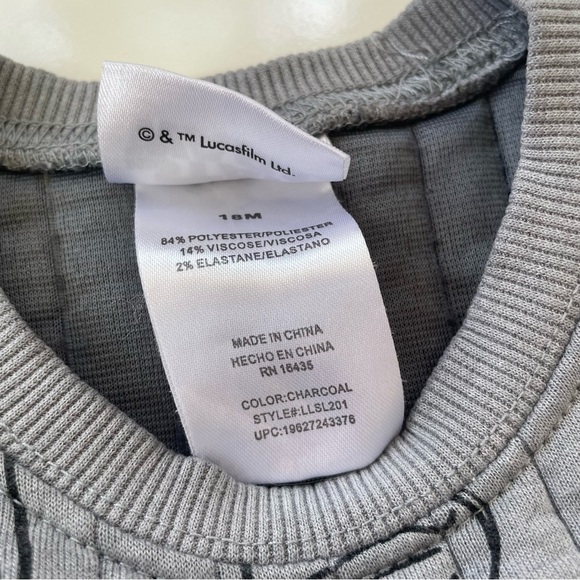 Star Wars Gray Grey Baby Boy Quilted Jogger Set Ribbed Set Size 18 Months - Picture 5 of 7